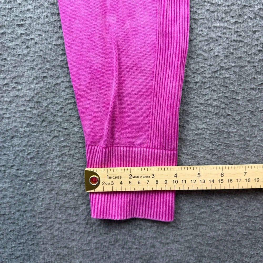 Pink Active Leggings Women's Small Fuchsia Acid Wash Ribbed Seamless High‎ Rise